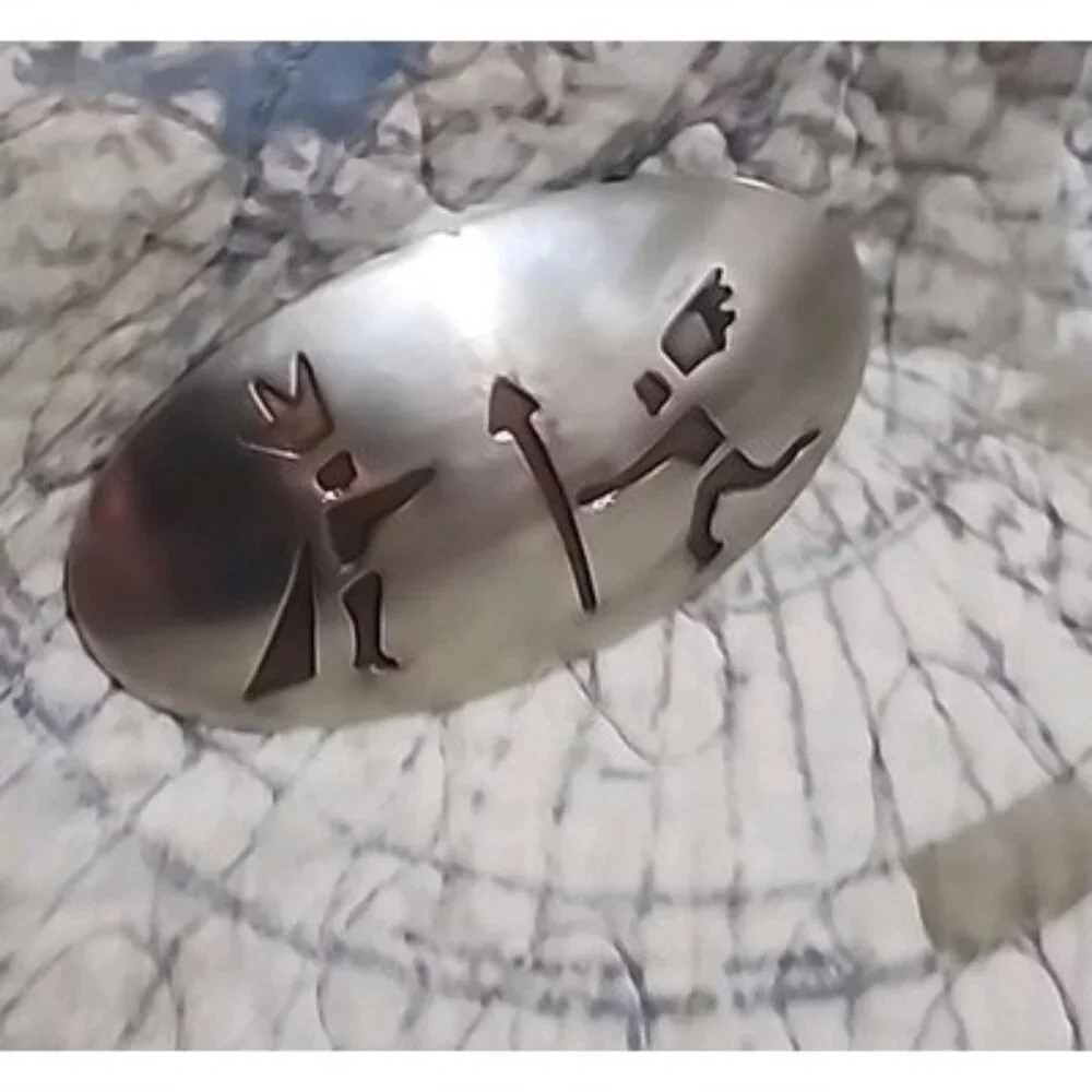 Unusual Vintage Made In Mexico Silver Metal Over Copper Belt Buckle Western Wear
